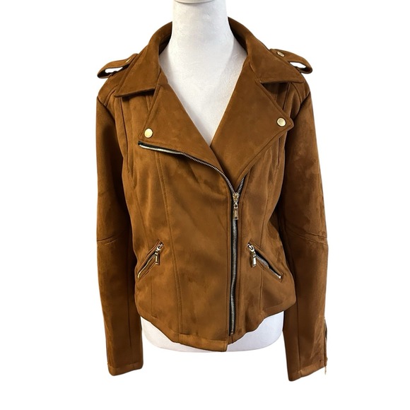 Joujou Vegan Suede Leather‎ Jacket Woman's Sz XL - Picture 1 of 9
